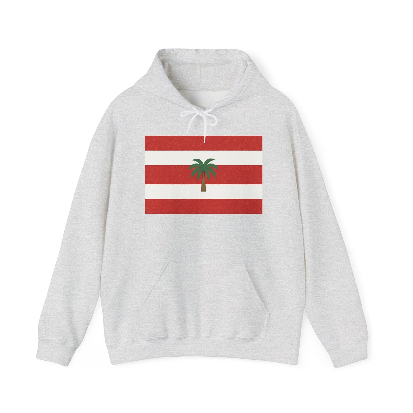 Tropical Stripe Hooded Sweatshirt - Unisex Sweatshirt with Palm Tree Design, Casual Wear, Gift for Beach Lovers, Summer Style, Cozy Hoodie