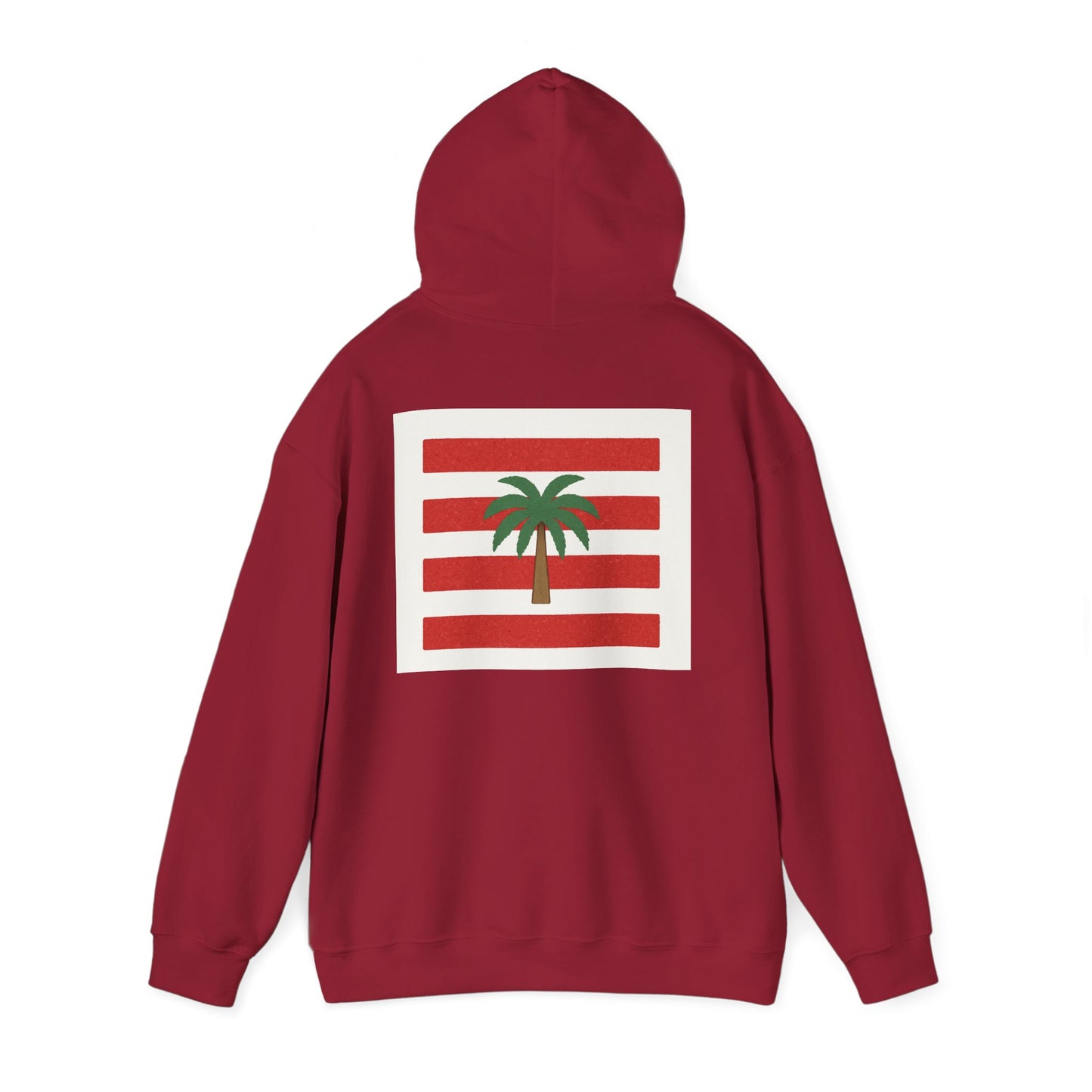 Tropical Stripe Hooded Sweatshirt - Unisex Sweatshirt with Palm Tree Design, Casual Wear, Gift for Beach Lovers, Summer Style, Cozy Hoodie