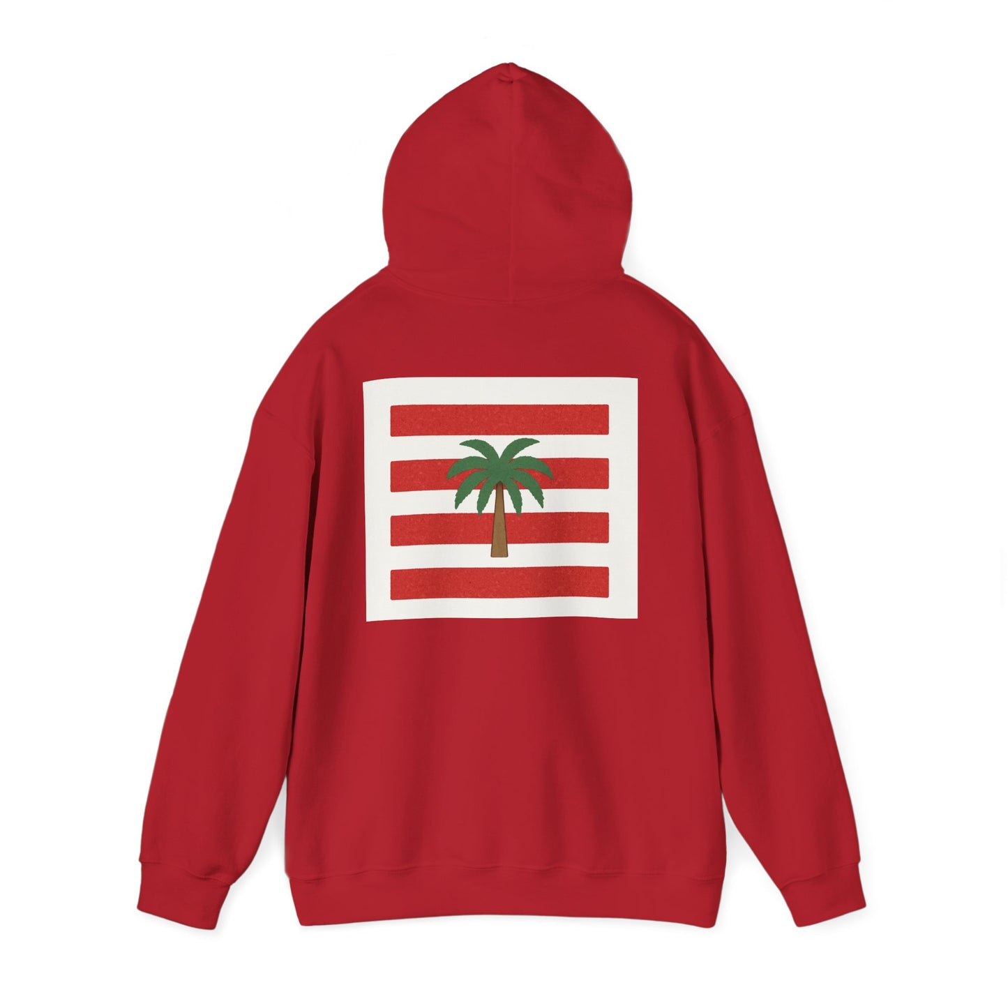 Tropical Stripe Hooded Sweatshirt - Unisex Sweatshirt with Palm Tree Design, Casual Wear, Gift for Beach Lovers, Summer Style, Cozy Hoodie