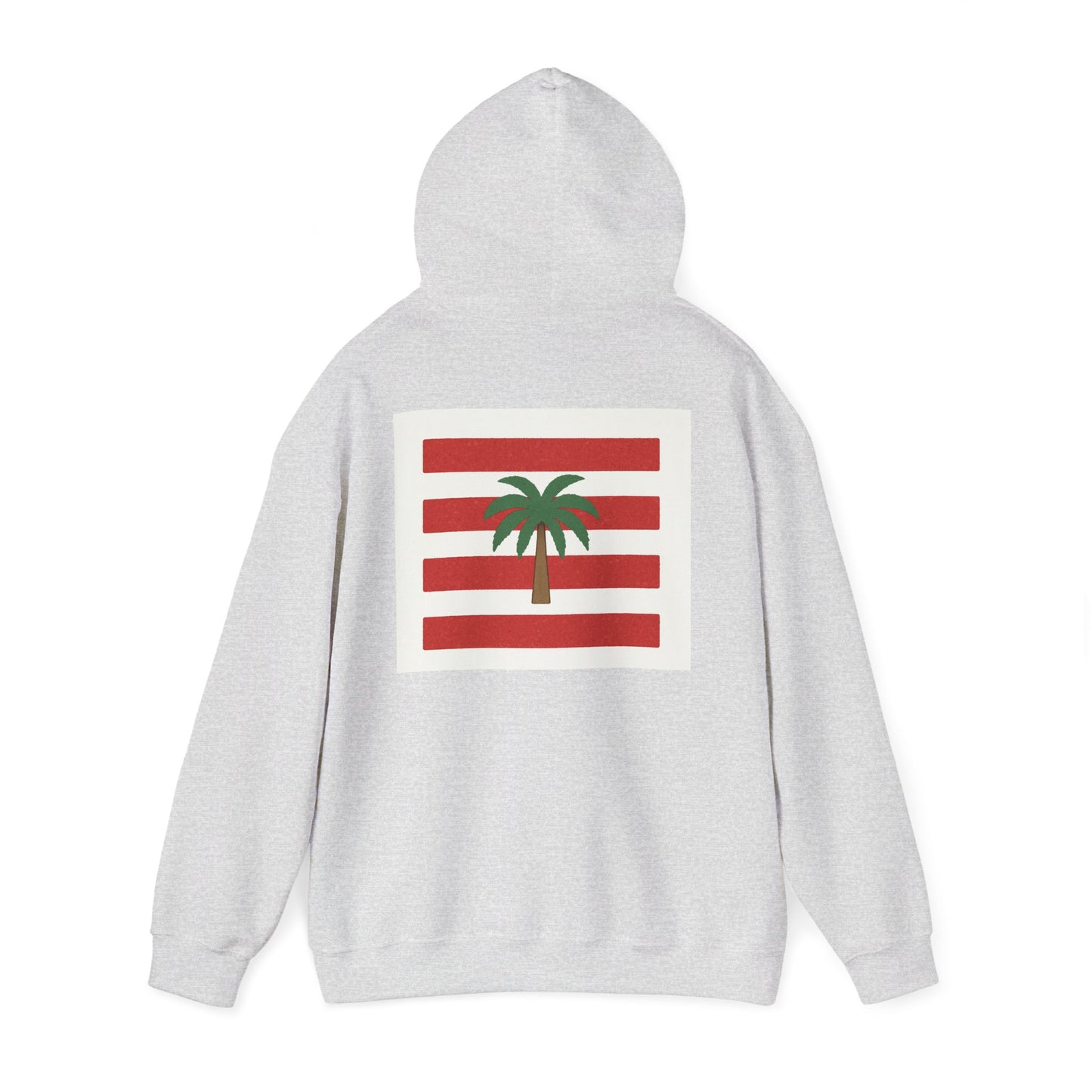 Tropical Stripe Hooded Sweatshirt - Unisex Sweatshirt with Palm Tree Design, Casual Wear, Gift for Beach Lovers, Summer Style, Cozy Hoodie