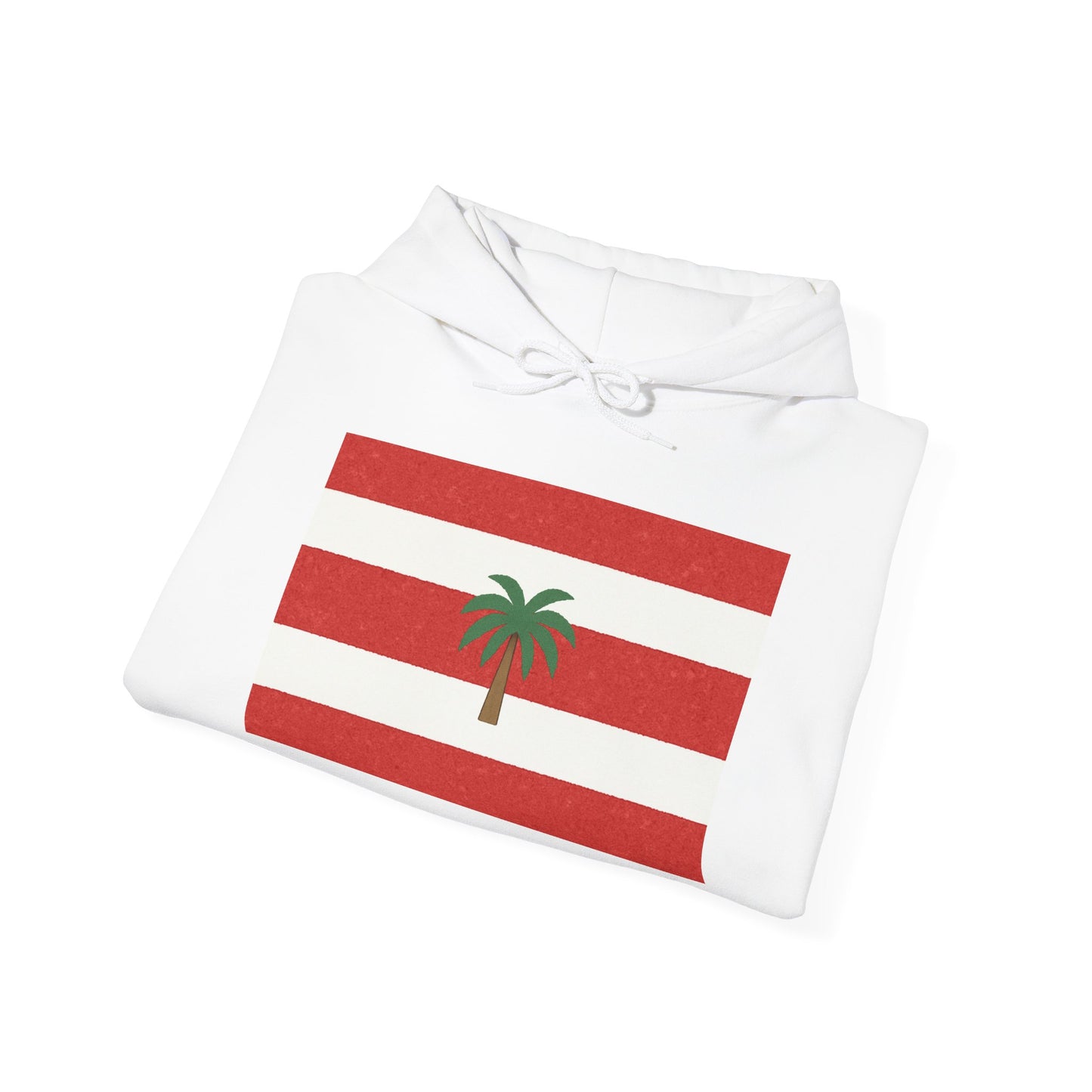Tropical Stripe Hooded Sweatshirt - Unisex Sweatshirt with Palm Tree Design, Casual Wear, Gift for Beach Lovers, Summer Style, Cozy Hoodie