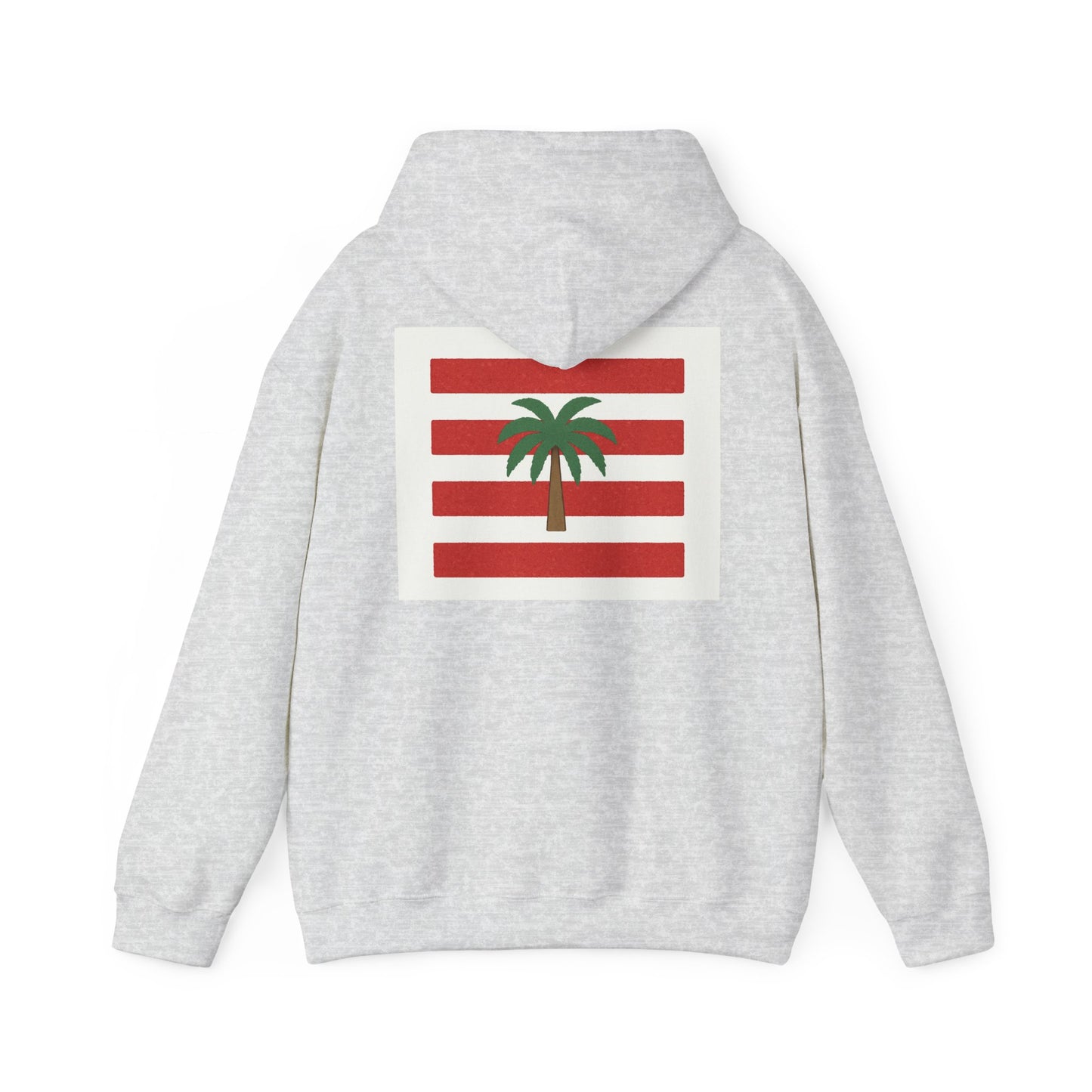 Tropical Stripe Hooded Sweatshirt - Unisex Sweatshirt with Palm Tree Design, Casual Wear, Gift for Beach Lovers, Summer Style, Cozy Hoodie