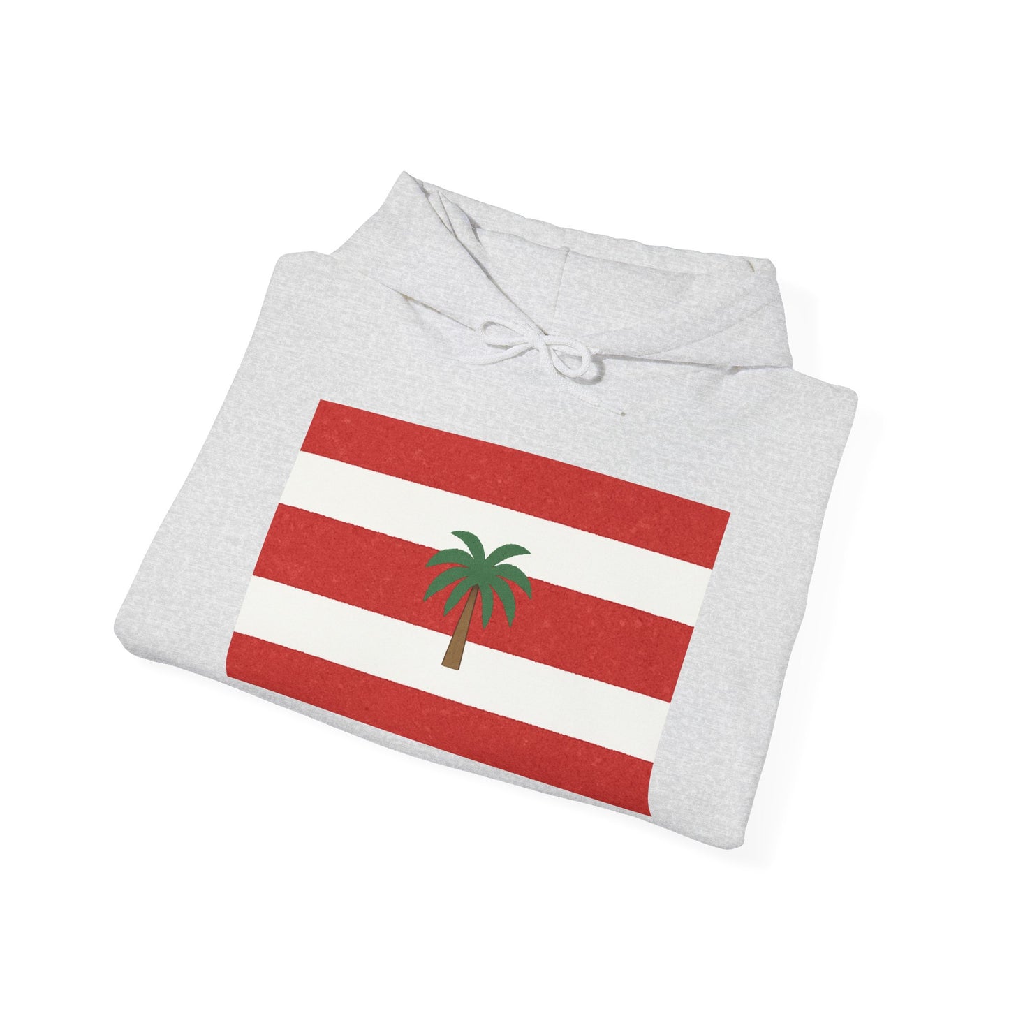 Tropical Stripe Hooded Sweatshirt - Unisex Sweatshirt with Palm Tree Design, Casual Wear, Gift for Beach Lovers, Summer Style, Cozy Hoodie