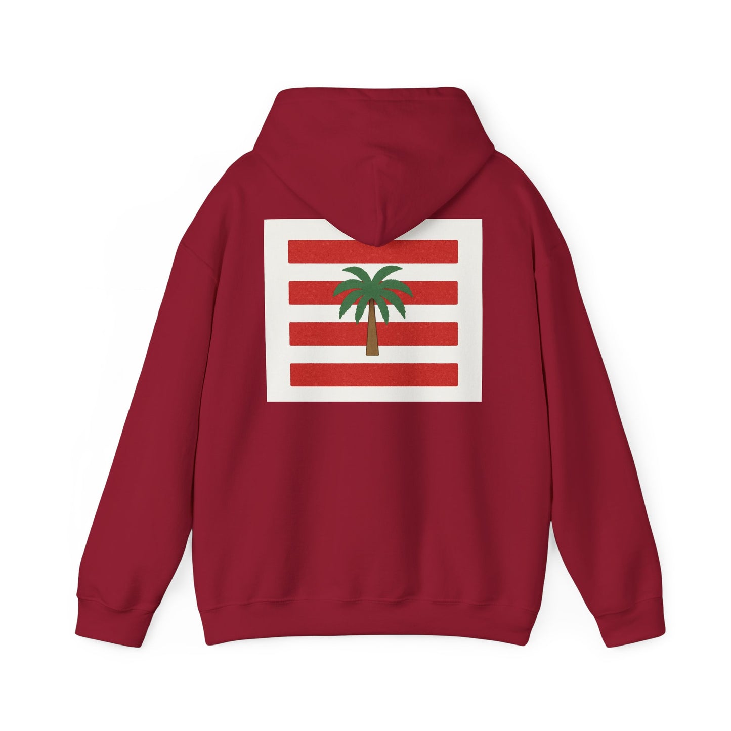 Tropical Stripe Hooded Sweatshirt - Unisex Sweatshirt with Palm Tree Design, Casual Wear, Gift for Beach Lovers, Summer Style, Cozy Hoodie