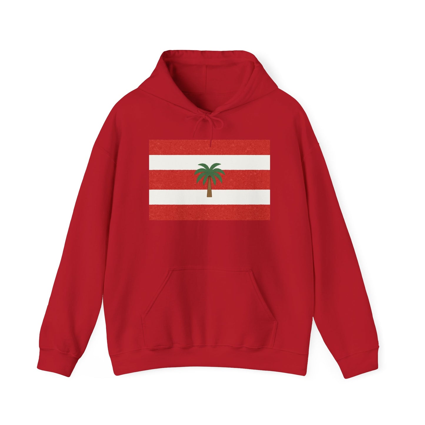 Tropical Stripe Hooded Sweatshirt - Unisex Sweatshirt with Palm Tree Design, Casual Wear, Gift for Beach Lovers, Summer Style, Cozy Hoodie