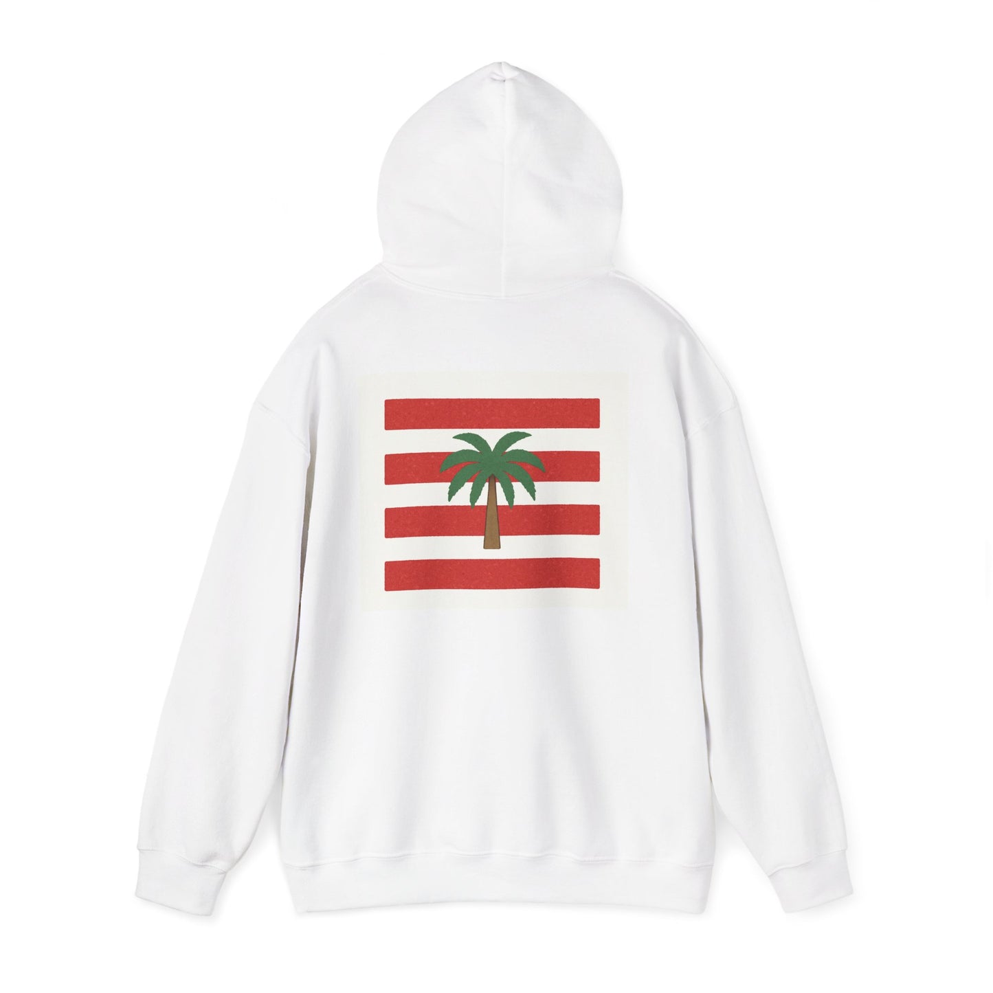 Tropical Stripe Hooded Sweatshirt - Unisex Sweatshirt with Palm Tree Design, Casual Wear, Gift for Beach Lovers, Summer Style, Cozy Hoodie