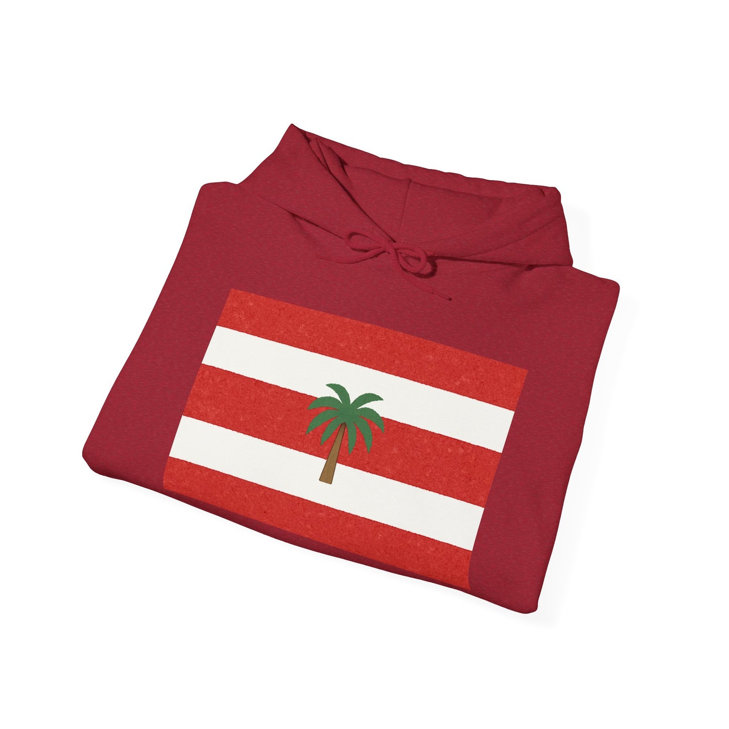 Tropical Stripe Hooded Sweatshirt - Unisex Sweatshirt with Palm Tree Design, Casual Wear, Gift for Beach Lovers, Summer Style, Cozy Hoodie