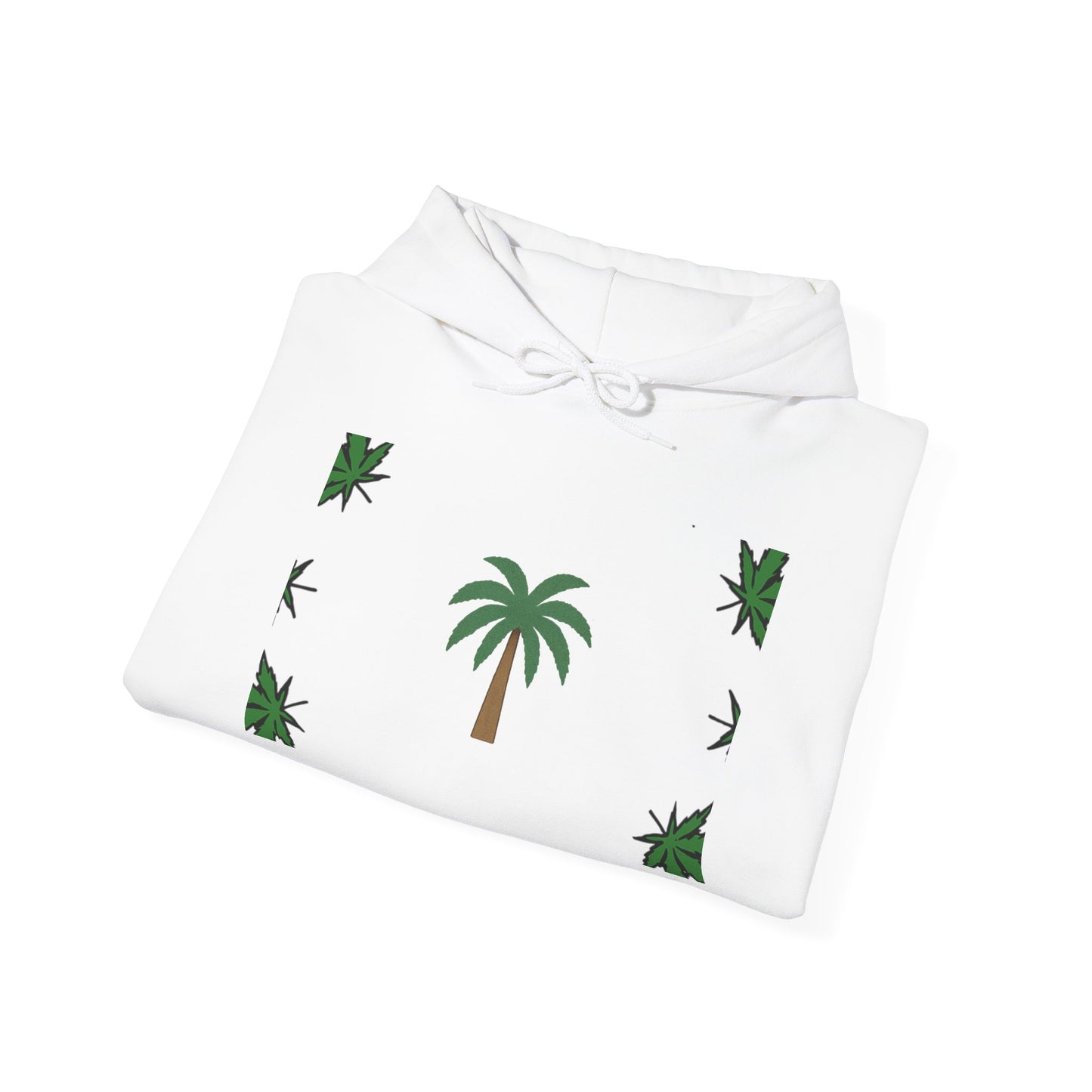 Tropical Palm Hoodie - Unisex Heavy Blend™, Beach Vibes, Casual Comfort, Summer Style, Gift for Travelers