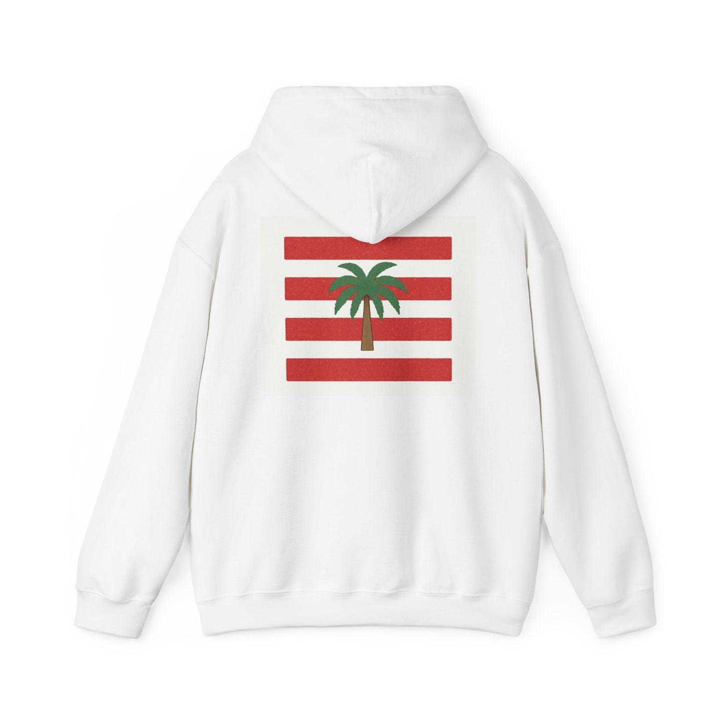 Tropical Stripe Hooded Sweatshirt - Unisex Sweatshirt with Palm Tree Design, Casual Wear, Gift for Beach Lovers, Summer Style, Cozy Hoodie